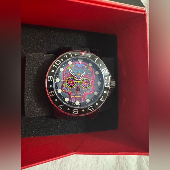 Invicta Aviator Dia De Los Muertos Men's Mother of Pearl Dial - 50mm BLK 36854 - Picture 2 of 7